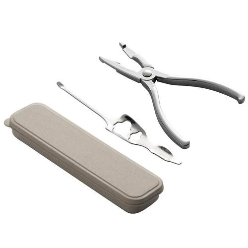 onlycook 304不锈钢吃蟹工具食品级蟹八件螃蟹专用钳夹拆蟹神器