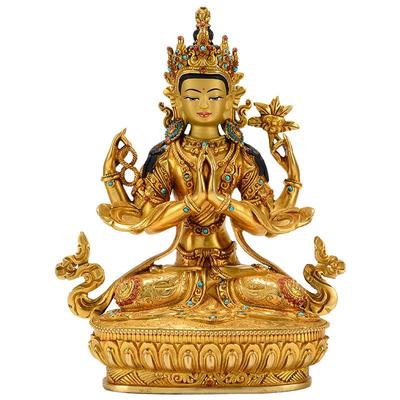 尼泊尔释迦族手工铜像全鎏金