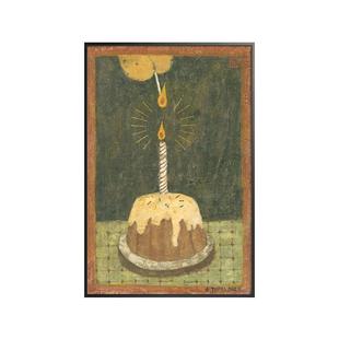 靳兆心复古风餐厅背景墙装饰画美拉德中古挂画饭厅壁画小众艺术感