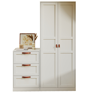 YDD法式钢制新型衣柜组合斗柜卧室钢制柜子床尾收纳柜抽屉奶油风