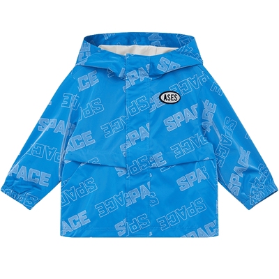 【中国航天】美特斯邦威童装男童连帽外套秋新款字母防风可脱眼镜