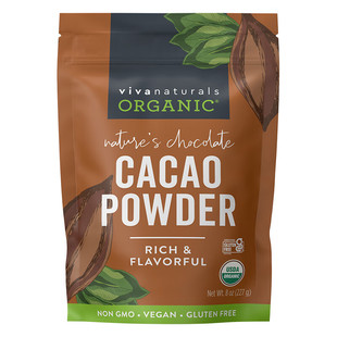 Viva进口天然有机无糖纯可可粉227g生可可cacao烘焙巧克力冲饮品