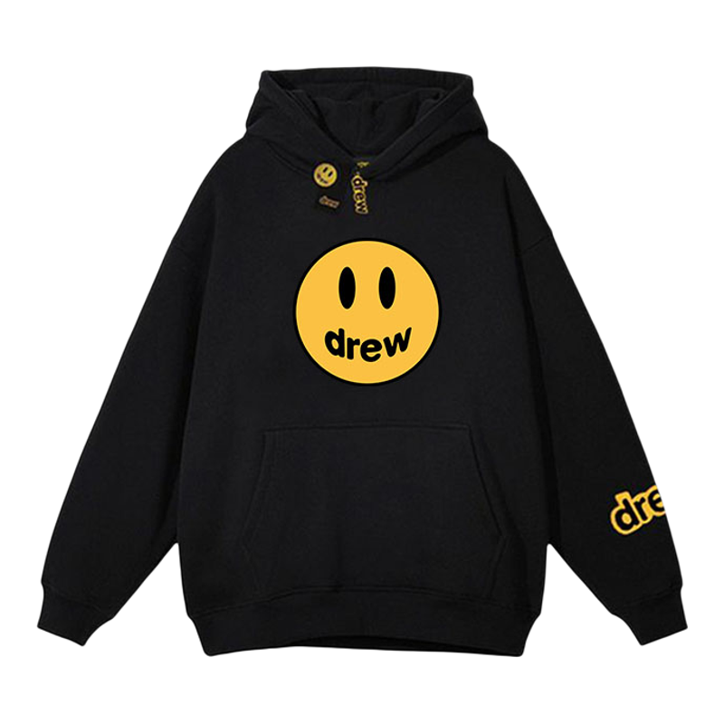 drew笑脸欧美高街美式连帽卫衣时尚休闲加绒外套男女学生秋冬外搭