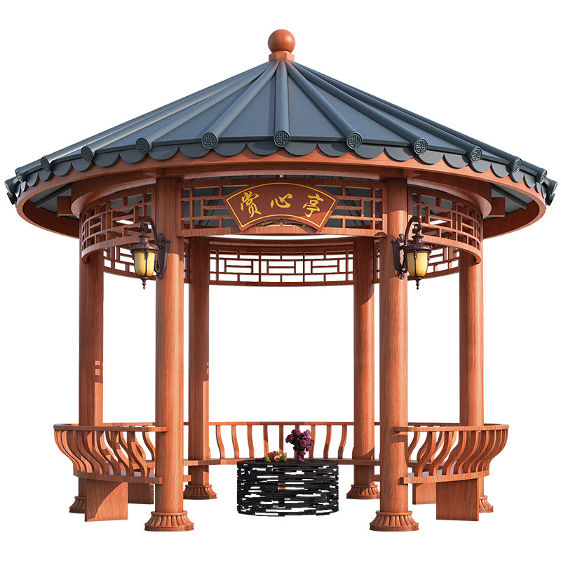 圆形顶凉亭铝合金仿古建景观亭子