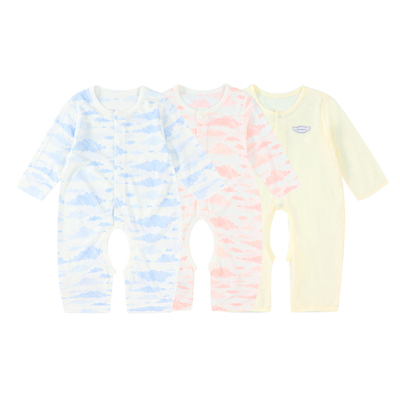 宝宝开裆哈衣空调服睡衣家居服
