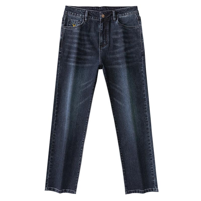 大大牛 石墨烯高端牛仔裤男亲肤舒适弹力直筒宽松高腰深裆秋冬款