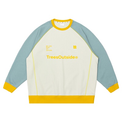 WARMTREES撞色插肩袖圆领卫衣