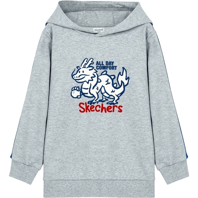 SKECHERS斯凯奇大童运动休闲套头衫卫衣L124K027-03VL