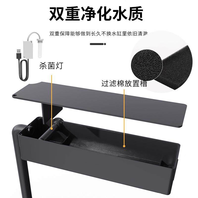 鱼缸过滤盒多功能增氧过滤器乌龟缸过滤内置顶部过滤上置静音