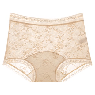 国风礼盒装内裤女士10A抑菌加长纯棉档中腰包臀不卡档蕾丝平角裤