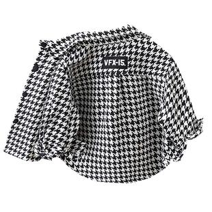 巴卟比卟男儿童秋装格子外套2023秋季新款休闲上衣女中小童厚衬衫