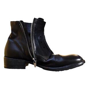 AJF'昱谷®鞣制洗水马皮靴 日潮小尖头短靴 固特异皮靴拉链马丁靴