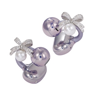 通用型FreeClip耳机钻扣蝴蝶结点珍珠夹扣小众时尚配饰男女