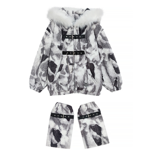 猫愿原创【雪山渐层】毛绒猫猫风加厚夹棉外套暖冬开衫朋克亚文化