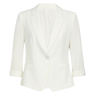 【精简通勤】NAERSI娜尔思白色七分袖西装外套女春秋季百搭上衣