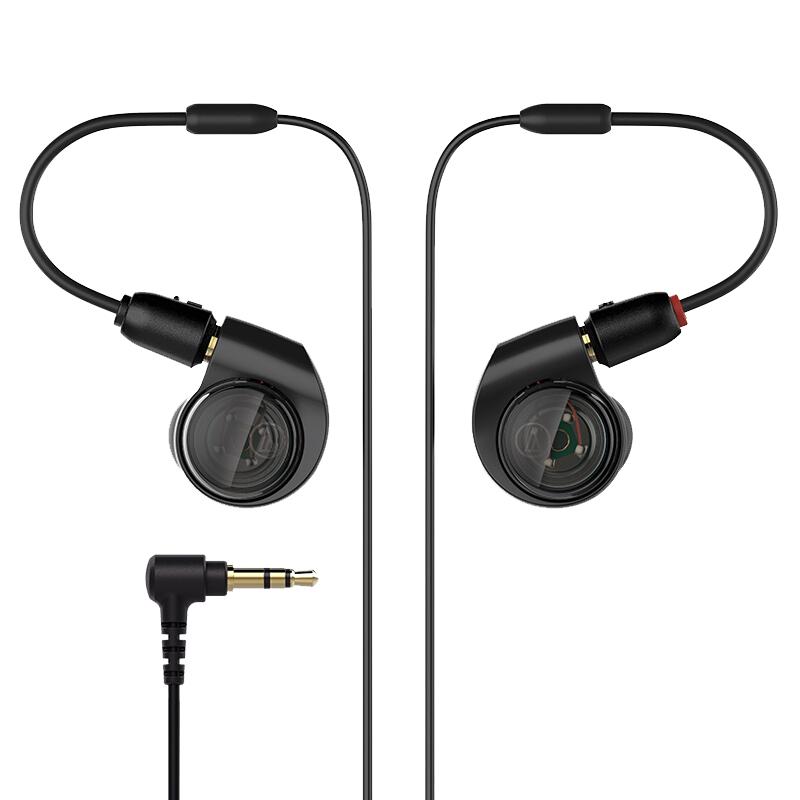 铁三角 ATH-E40双动圈监听耳机耳挂入耳式HiFi舞台演出耳返可换线