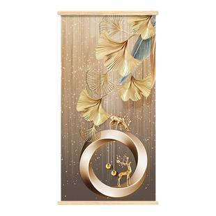 玄关装饰画现代简约入户客厅走廊壁画网红过道竖版餐厅墙上挂画布