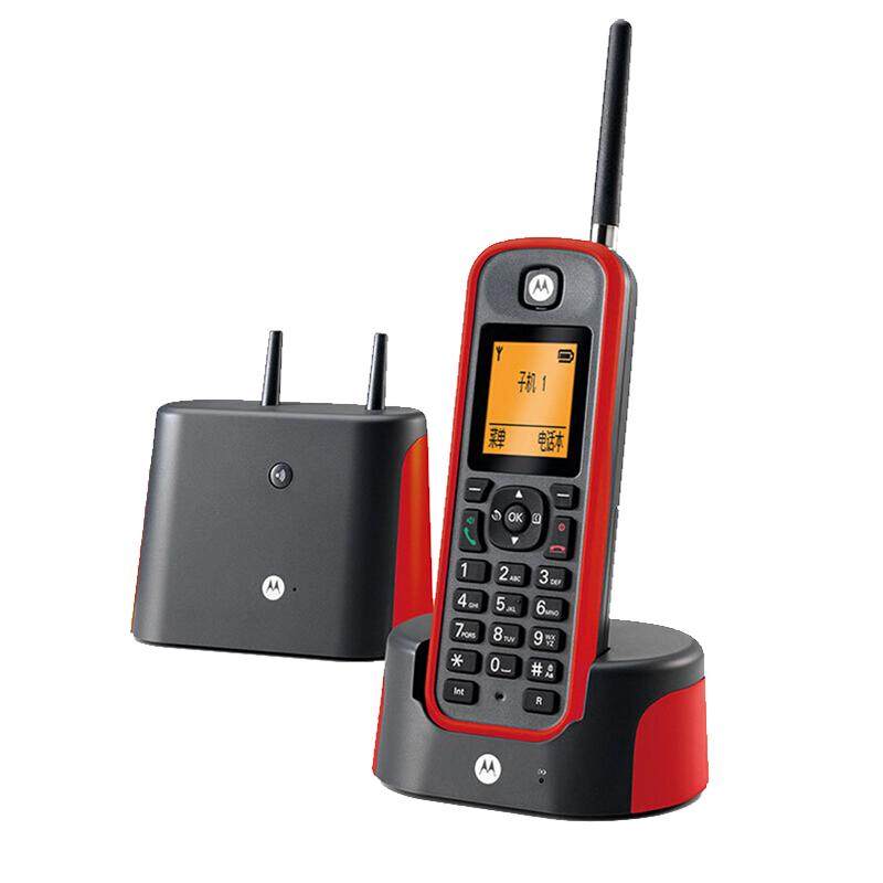 摩托罗拉(Motorola)子母电话机O201C 远距离数字无绳电话 办公家用别墅专用中文无线座机