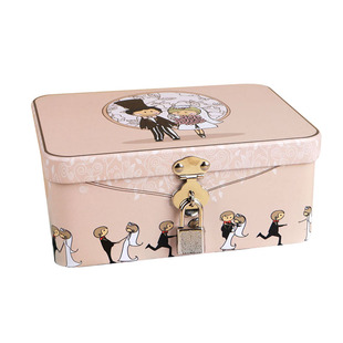 密码带锁收纳盒储物盒小型半岛铁盒盒子钥匙证件马口铁迷你铁皮的