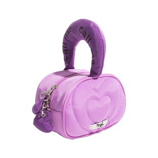 橙子少女tegi手提包2025新款撞色字母尼龙布防水大容量小众化妆包