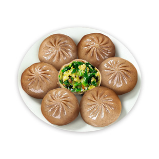 荞麦包子素馅薄皮减低早餐脂代餐主食品速冻膳食小笼包半成品全麦