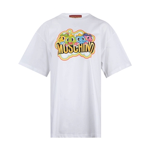 moschino/莫斯奇诺女字母logo全棉短袖T恤女士2025春夏新款XY推广