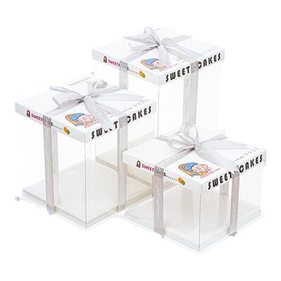 透明生日蛋糕盒子包装盒4四寸5五六6八8+10单双层透明打包礼品盒