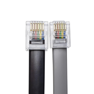 6芯成品电话线纯铜镀金6P6C水晶头RJ11延长线固定座电话机连接线