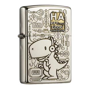 zippo打火机音乐恐龙原装正品深雕官方正版煤油防风礼物送男友