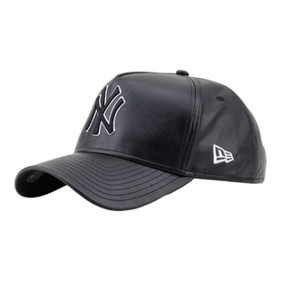 韩国代购NEWERA纽亦华皮革940硬顶大头围卡车帽NY纽约扬基黑色