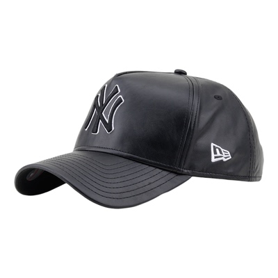 韩国代购NEWERA纽亦华皮革940硬顶大头围卡车帽NY纽约扬基黑色