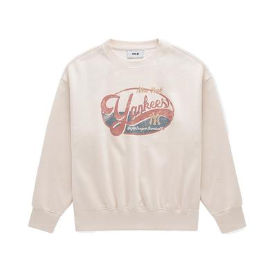 MLB官方 KARINA同款复古学院风时尚印花图案卫衣25秋季新款MTV10