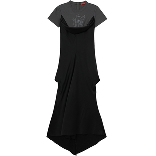 IT Commission女装假两件连衣裙新款欧美时尚叠层拖地长裙23D48XL