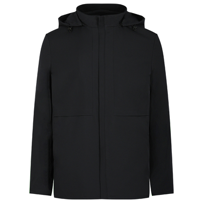 乔治白男士冬季黑色连帽外套