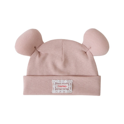 可爱小熊藏麻羊绒保暖婴儿帽子