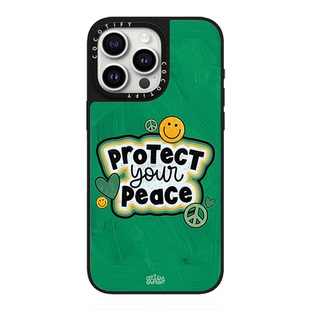 C家 联名佘诗曼同款PEACE快乐绿色笑脸苹果17pro适用iphone18promax手机壳个性创意潮牌16plus防摔15保护套14