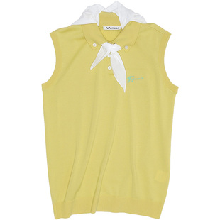 fafamoon设计师品牌 2025夏季新品绵羊毛撞色三角巾polo背心女