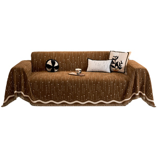 雪尼尔沙发盖布四季通用2026新款沙发巾一整张全盖防猫抓坐垫秋冬