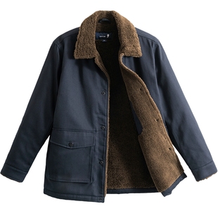 爸爸冬装外套加绒加厚保暖中老年人宽松夹克老人男装爷爷秋冬上衣