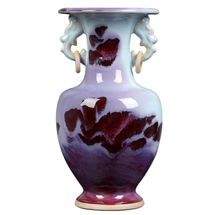 景德镇陶瓷花瓶摆件客厅插花器仿古官窑钧瓷家居饰品酒柜工艺品