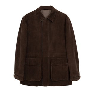 【都市游猎】新西兰反绒绵羊皮 轻奢贵族猎装翻领皮衣外套 DAL145