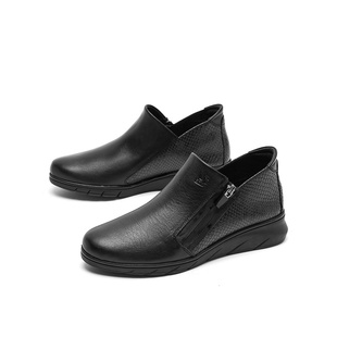 24Hrs西班牙24小时进口女士优雅小牛皮鞋 舒适缓震厚底单鞋H25833