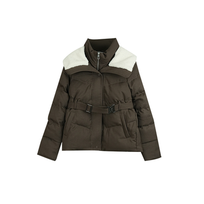 保暖羽绒服中长款羊羔毛领女外套