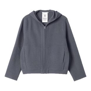 klee klee秋冬女装环保棉羊毛绒感连帽拉链开衫外套K0253JA04