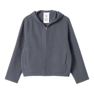 25年冬季环保棉羊毛绒感连帽开衫