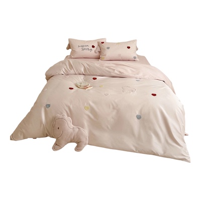 大红小马100支全棉长绒棉四件套