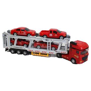 大号新款汽车运输卡车加长平板真模型儿童双层汽车玩具半挂大卡