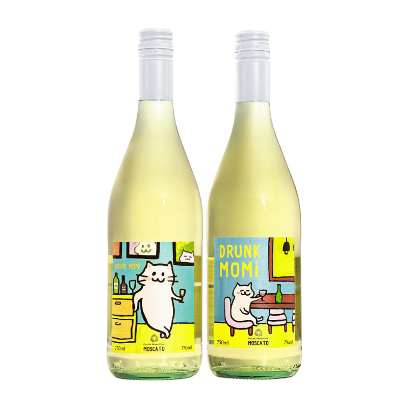 微醺小猫联名莫斯卡托起泡酒气泡果酒生日礼物中秋礼盒甜白葡萄酒