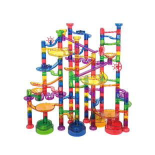 玩乐汇 儿童大号滚珠轨道积木玩具旋转弹珠拼装大型管道滑道小球