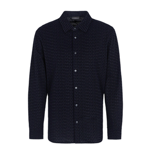 Armani/阿玛尼EA 男士老花鹰标时尚长袖衬衫 EM001537 AF10017